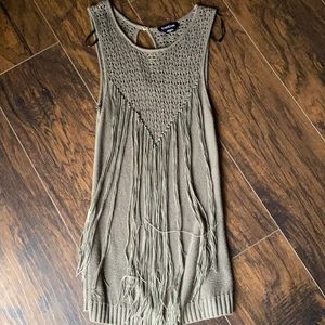 bebe fringe tank top